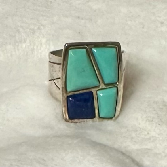 Jewelry - Vintage signed Jay King (DTR) sterling silver ring featuring turquoise and lapis
